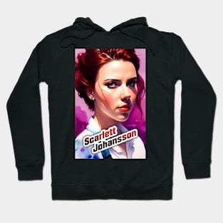 scarlett ingrid johansson watercolor hand drawing graphic design and illustration by ironpalette Hoodie